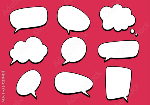 vector speech bubble for dialogue set cartoon vector iillustration photo