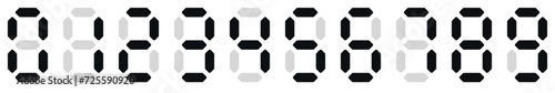 Digital Display Digits 0 to 9 Icon Set - Numerical Symbols for Screens and Counters