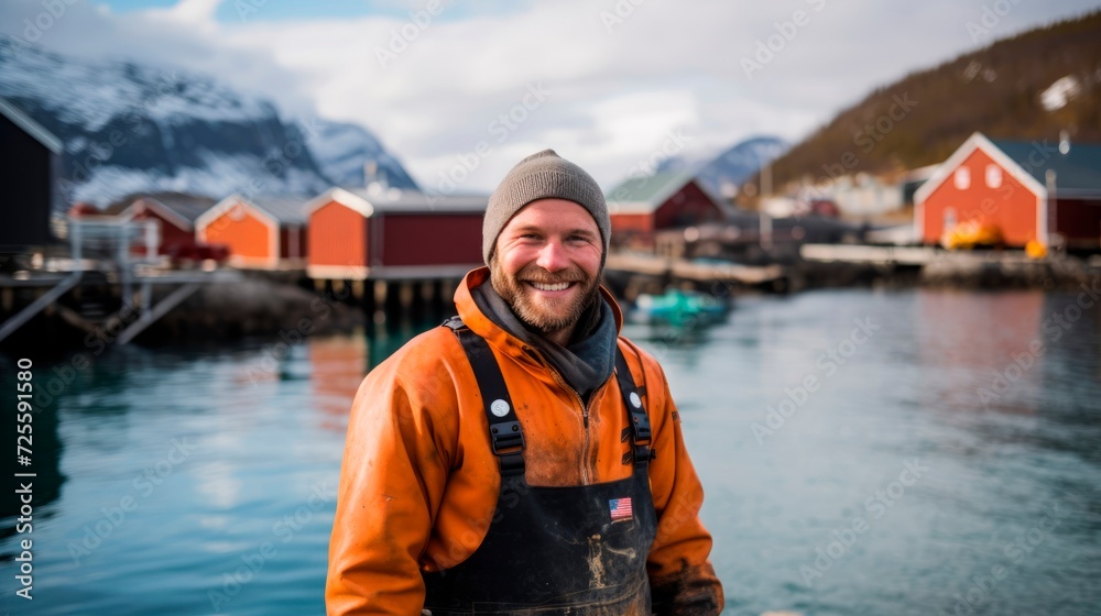 Joyful fishery biologist at a research station