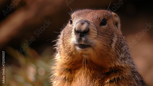 Punxsutawney Phil. Wild marmot.  © Vika art