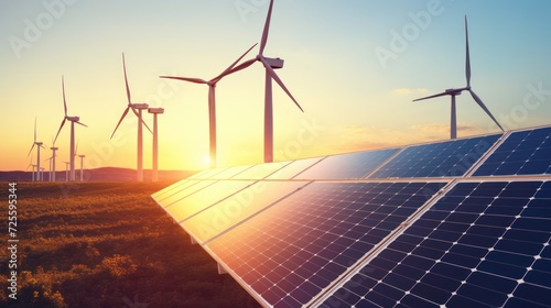  solar panels and wind power turbines 