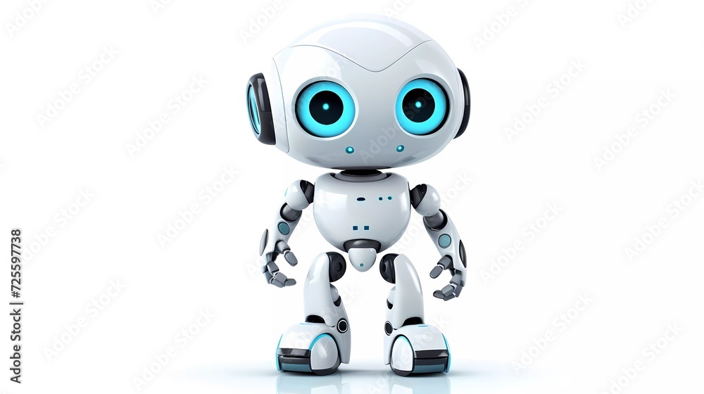 3d Vector Robot Chatbot, AI in science and business isolated on white background. generative ai