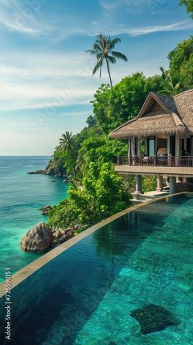 a tropical holiday vacations travel location with a luxury beach view © DailyLifeImages