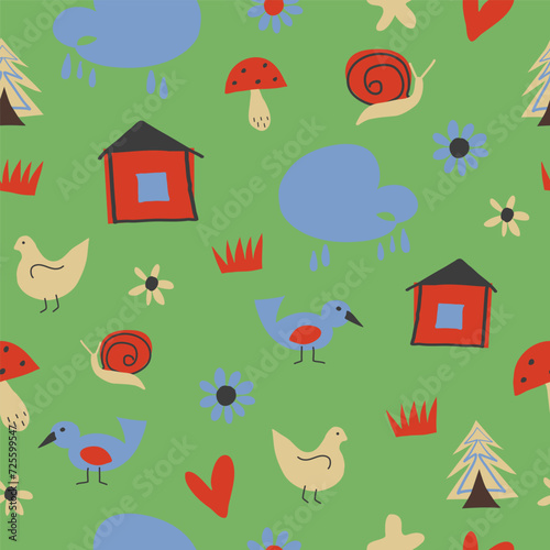Abstract trendy creative universal colorful seamless pattern. Hand drawn hatchings design, doodles, sketch,  artisan, organic, manual art, neutral palette. Vector illustration.