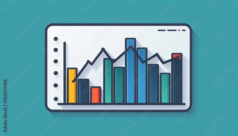 Flat Line Graph Icon: An Illustration for Data Visualization Flat Line Graph Icon: An Illustration for Data Visualization