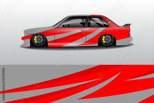 Graphic abstract line racing background kit design for vehicle  race car  rally  adventure and livery wrapping