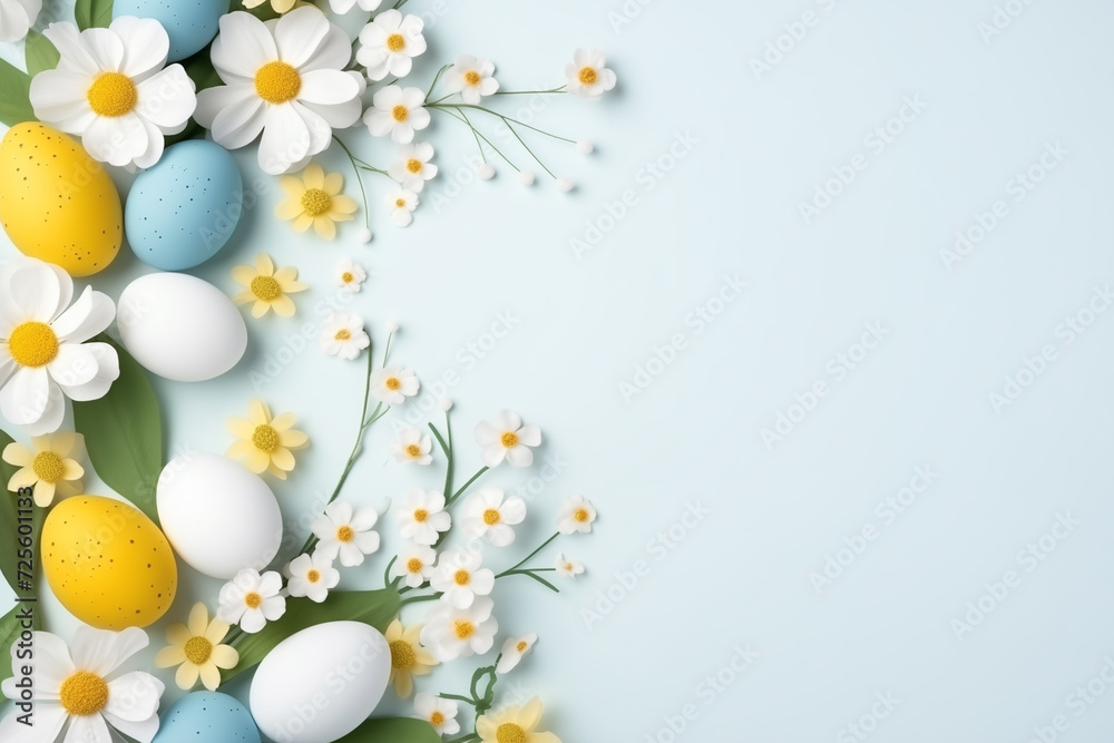 Easter card on blue background 3 Easter card on blue background 3