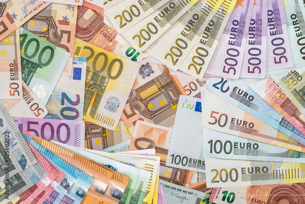 different Euro paper bills, legal European Union curency EU different Euro paper bills, legal European Union curency EU