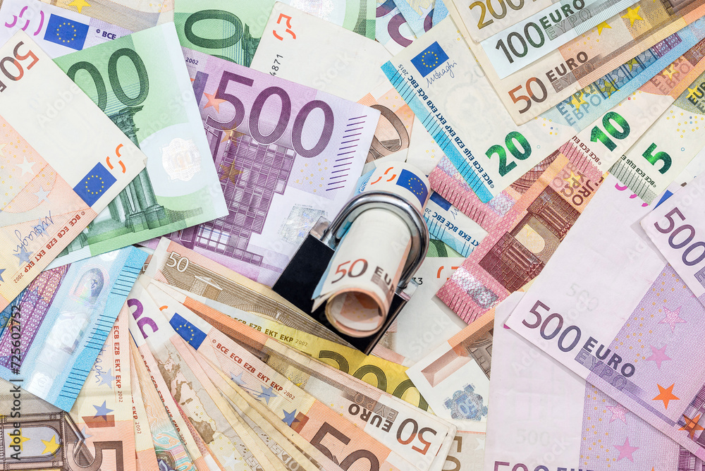 50 100 200 500 euro money bills as finance background 50 100 200 500 euro money bills as finance background