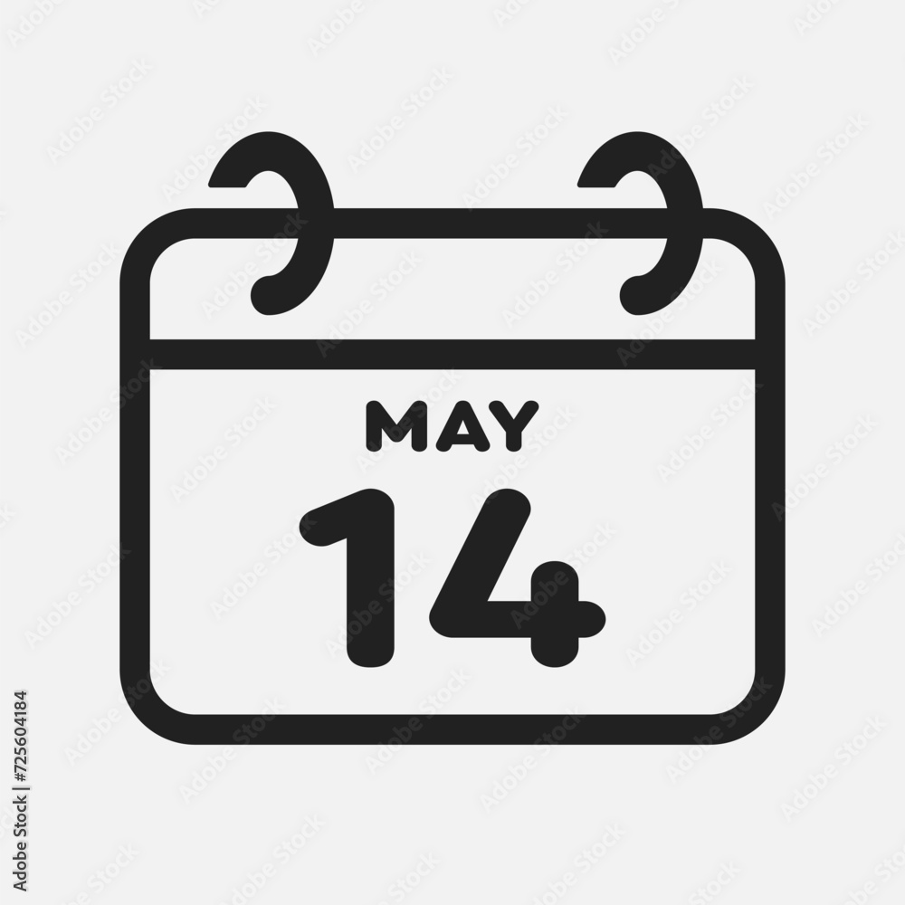 Icon page calendar day - 14 May
