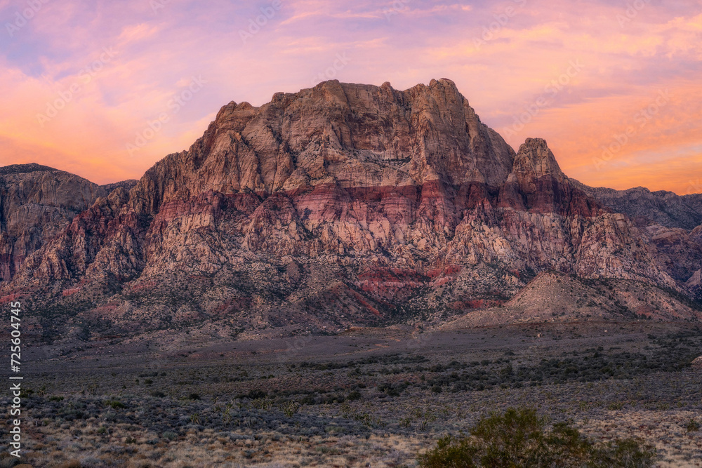 Mount Wilson at dawn in Red Rock Canyon Conservation Area Nevada
