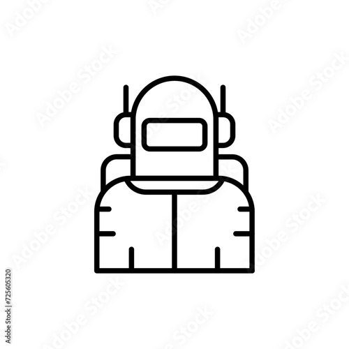 Astronaut outline icons, minimalist vector illustration ,simple transparent graphic element .Isolated on white background