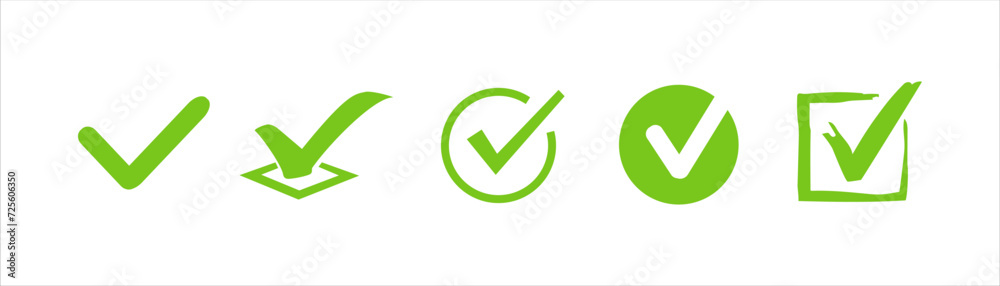 Check Mark vector icons. Check marks green icons. Green Check mark symbols Check Mark vector icons. Check marks green icons. Green Check mark symbols