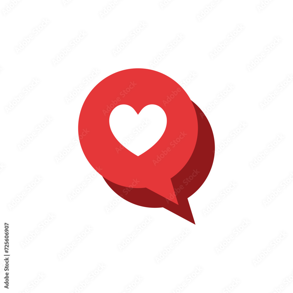 Vector chat cloud icon with flat heart symbol. Online social communication, love sms, message, talk, Valentine's day. Vector illustration. Speech bubble red sign for web, banner, social media. Vector chat cloud icon with flat heart symbol. Online social communication, love sms, message, talk, Valentine's day. Vector illustration. Speech bubble red sign for web, banner, social media.