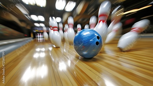Billede på lærred Motion blurr of a bowling alley