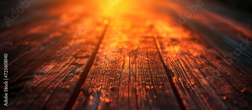 Beautiful sunset casting a warm wood texture