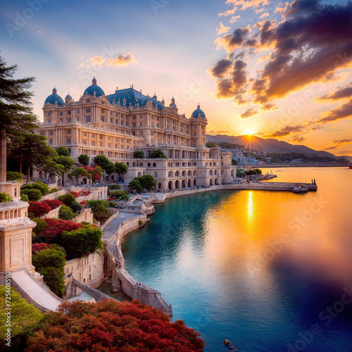 Principality of Monaco from the sea photo