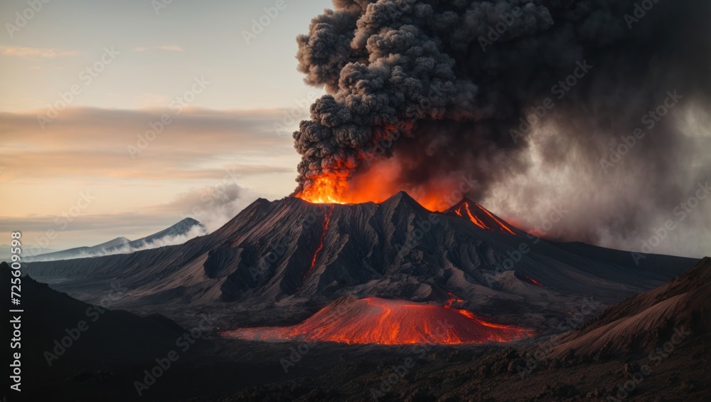 Eruption. beautiful landscape