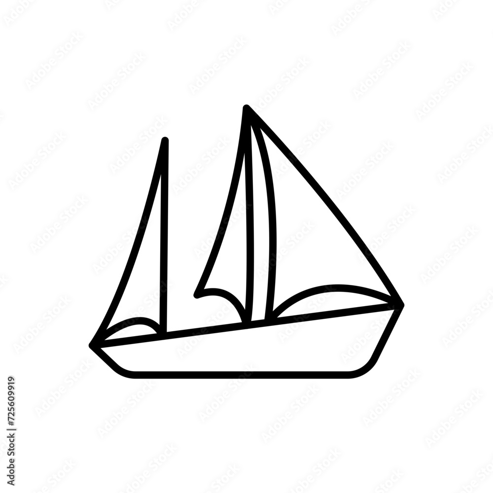Boat outline icons, minimalist vector illustration ,simple transparent graphic element .Isolated on white background