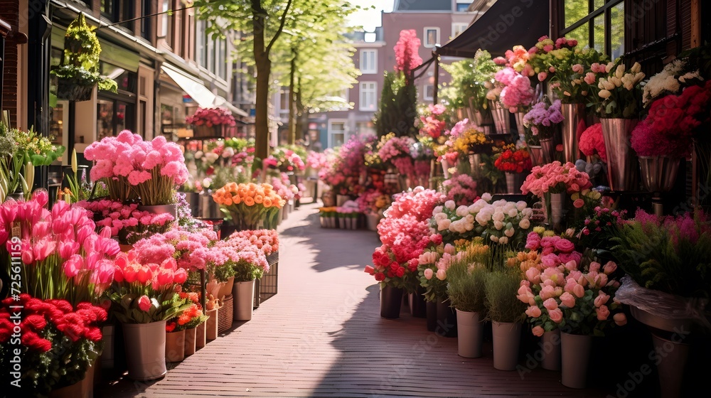 Flower market in the old town of Rotterdam, Netherlands