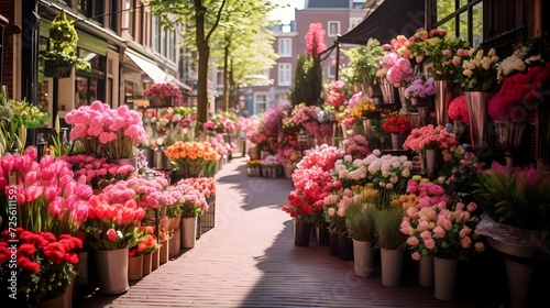 Flower market in the old town of Rotterdam, Netherlands