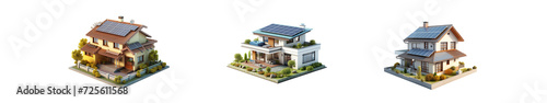 A 3d render house isolated transparent background