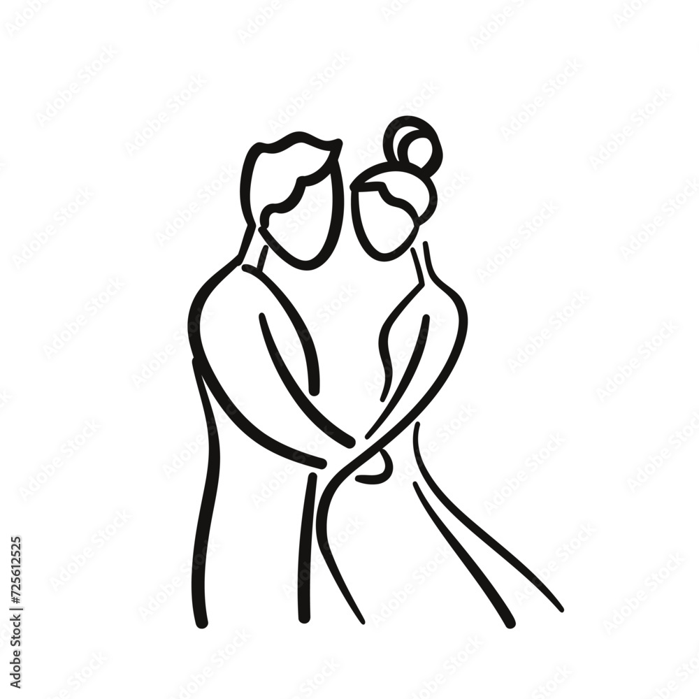 vector one line art bride and groom wedding couple isolated background vector one line art bride and groom wedding couple isolated background