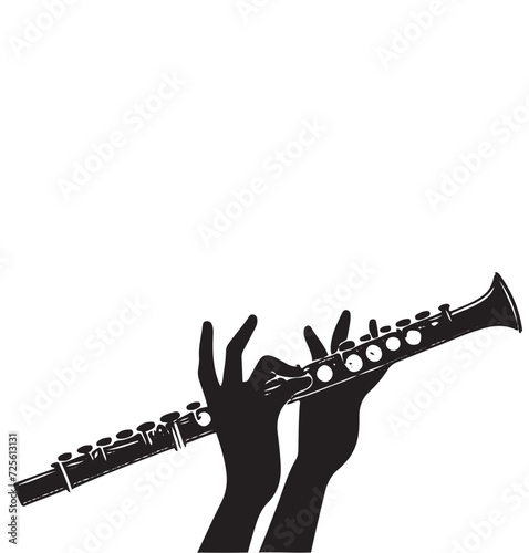 outline of flute  white background

