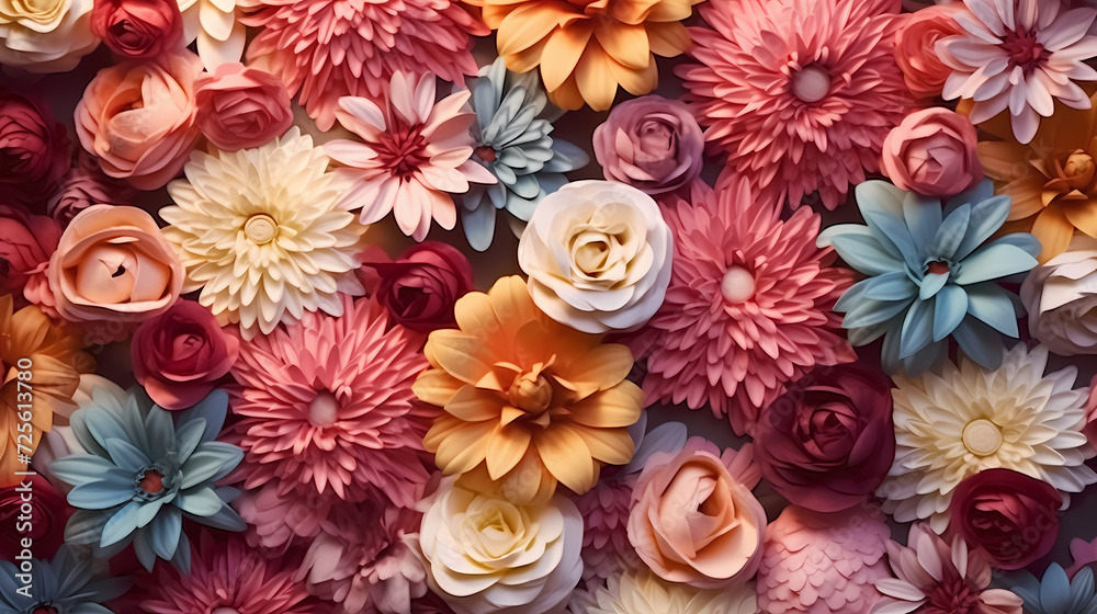 Colorful flowers background, spring season concept Colorful flowers background, spring season concept