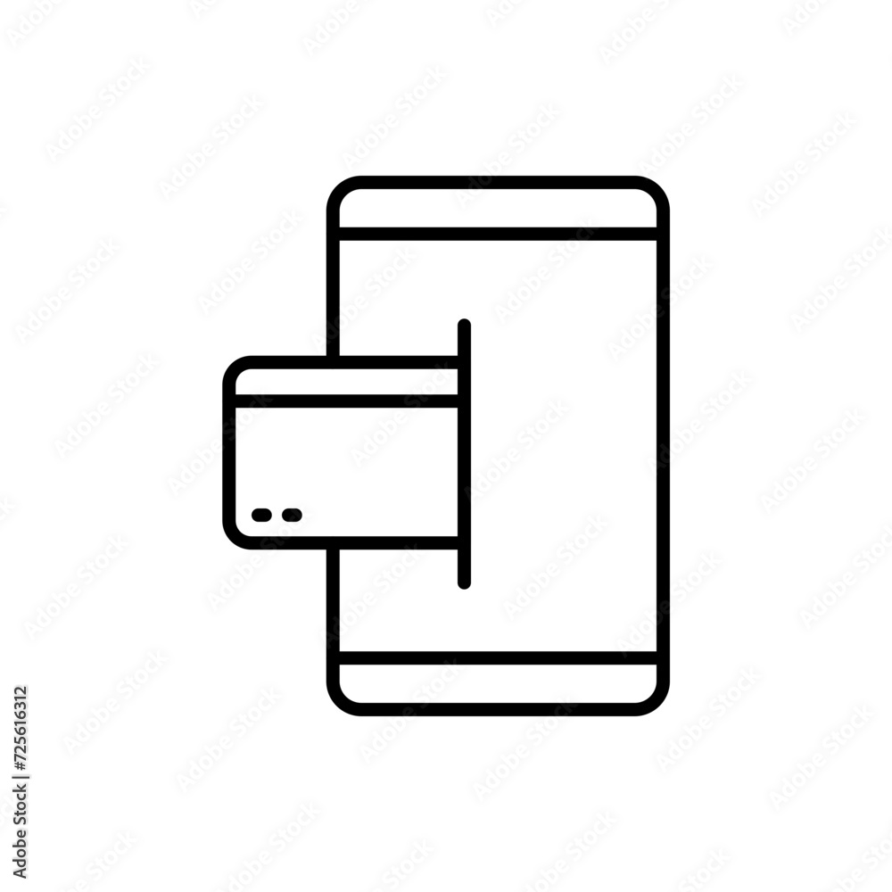 Card payment outline icons, minimalist vector illustration ,simple transparent graphic element .Isolated on white background