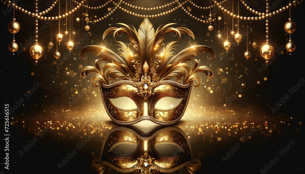 Obraz premium a luxurious golden masquerade mask