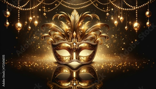 a luxurious golden masquerade mask