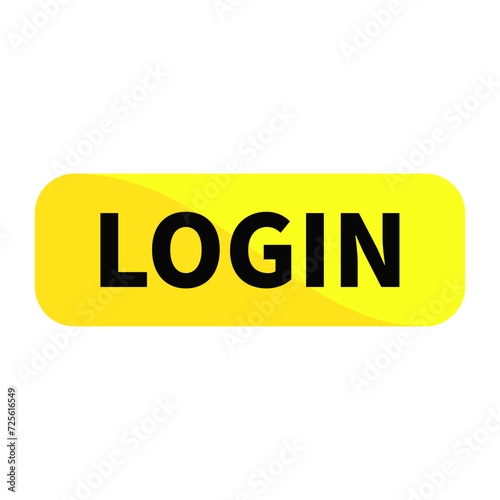 Login Button Text In Yellow Rectangle Shape For Sign Information Announcement Promotion Business Marketing Social Media
