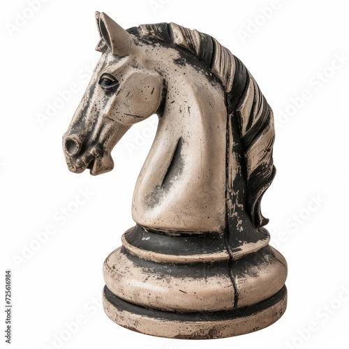 Horse, chessmate figure, isolated, white background photo