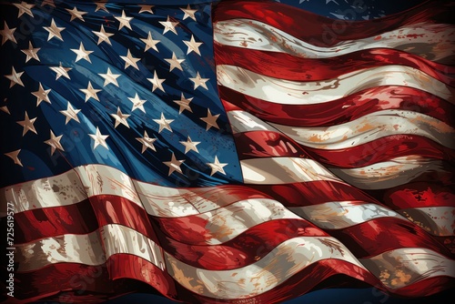 American Flag Displayed in the Image Generative AI photo