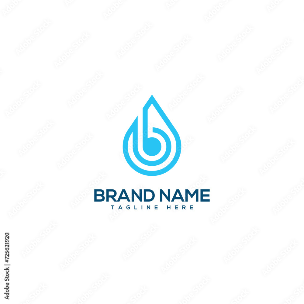 Alphabet letter B and water drop. Flat vector logo design template element. Alphabet letter B and water drop. Flat vector logo design template element.
