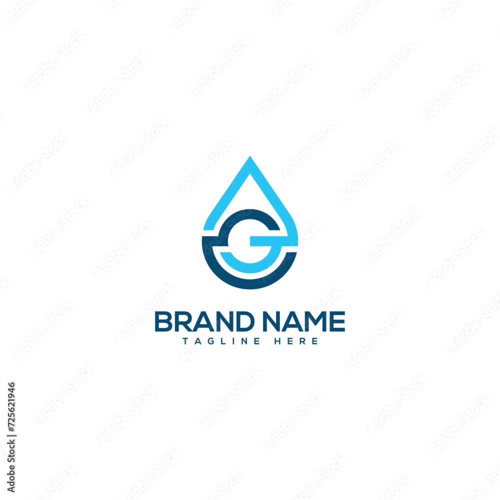 Alphabet letter G and water drop. Flat vector logo design template element. Alphabet letter G and water drop. Flat vector logo design template element.