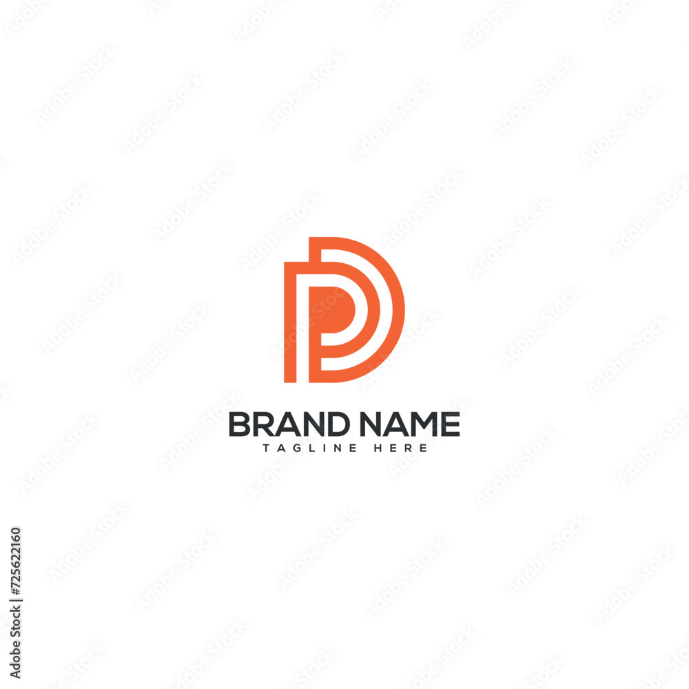 Minimal unique letter PD DP monogram logo design template. Initials Business logo.