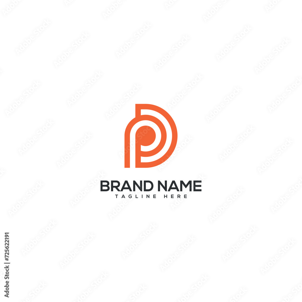 Minimal unique letter PD DP monogram logo design template. Initials Business logo.