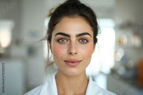 Confident Female Scientist in Lab Coat - Professional Pharmaceutical Researcher in Modern Laboratory
