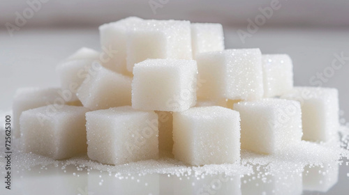 sugar cubes sweet food on isolated background