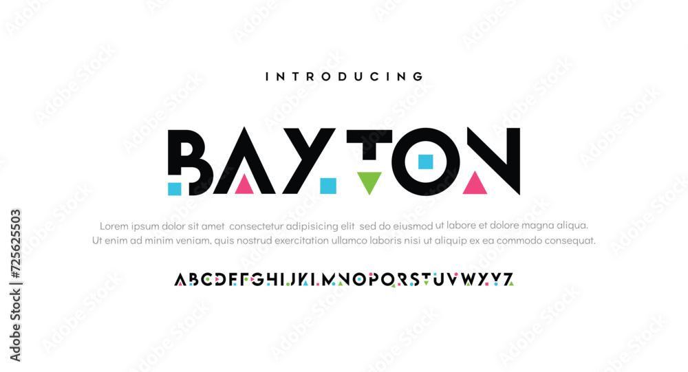 Baxton Sport Modern Alphabet Font. Typography urban style fonts for technology, digital, movie logo design. vector illustration - obrazy, fototapety, plakaty 