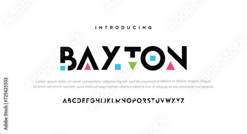 Baxton Sport Modern Alphabet Font. Typography urban style fonts for technology, digital, movie logo design. vector illustration photo