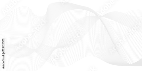 Modern abstract white wave digital geometric Technology, data science frequency gradient lines on transparent background. Isolated on gray and white background. gray and white wavy stripes background.