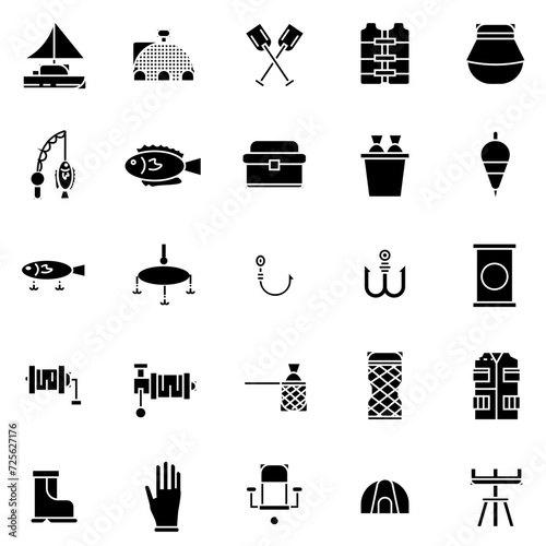 Fisherman Icon in Solid Style Perfect for Presentation and any Purpose