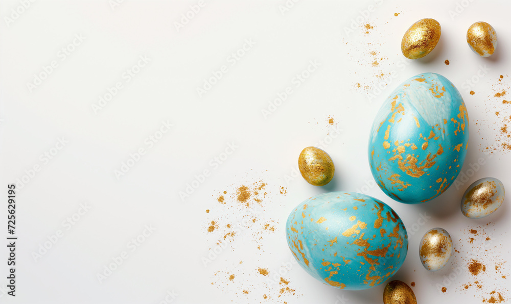 Stylish golden eggs easter concept.