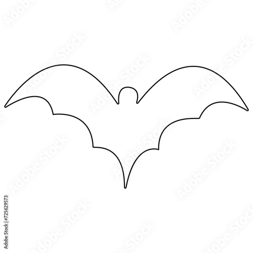 Fototapeta Naklejka Na Ścianę i Meble -  Continuous single line art drawing of cute flying bat for nature lover organization outline vector illustration