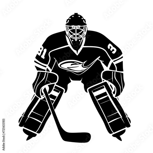 Goalie Hockey Logo Icon Goal Keeper vector illustration SVG Generative AI