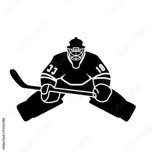 Goalie Hockey Logo Icon Goal Keeper vector illustration SVG Generative AI