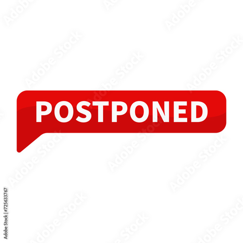Postponed Text In Red Rectangle Shape For Information Announcement Business Marketing Social Media 